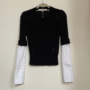 Veronica Beard Small Chic Black Sweater Combo